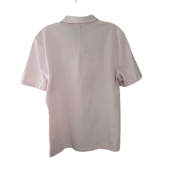 Lululemon Evolution Men’s Polo Shirt Medium Pink Blush Cotton Blend - Picture 3 of 7
